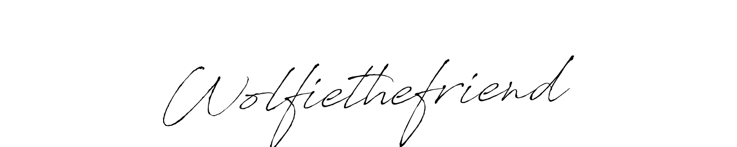 Create a beautiful signature design for name Wolfiethefriend. With this signature (Antro_Vectra) fonts, you can make a handwritten signature for free. Wolfiethefriend signature style 6 images and pictures png