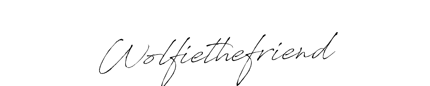 Create a beautiful signature design for name Wolfiethefriend. With this signature (Antro_Vectra) fonts, you can make a handwritten signature for free. Wolfiethefriend signature style 6 images and pictures png