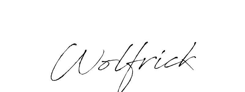 How to make Wolfrick signature? Antro_Vectra is a professional autograph style. Create handwritten signature for Wolfrick name. Wolfrick signature style 6 images and pictures png