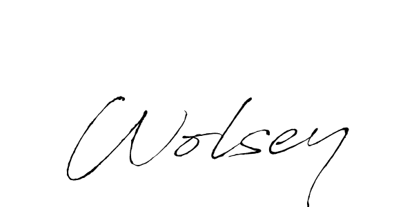 Create a beautiful signature design for name Wolsey. With this signature (Antro_Vectra) fonts, you can make a handwritten signature for free. Wolsey signature style 6 images and pictures png