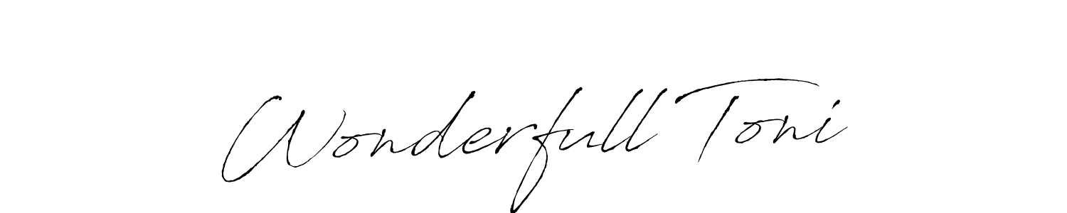 Design your own signature with our free online signature maker. With this signature software, you can create a handwritten (Antro_Vectra) signature for name Wonderfull Toni. Wonderfull Toni signature style 6 images and pictures png