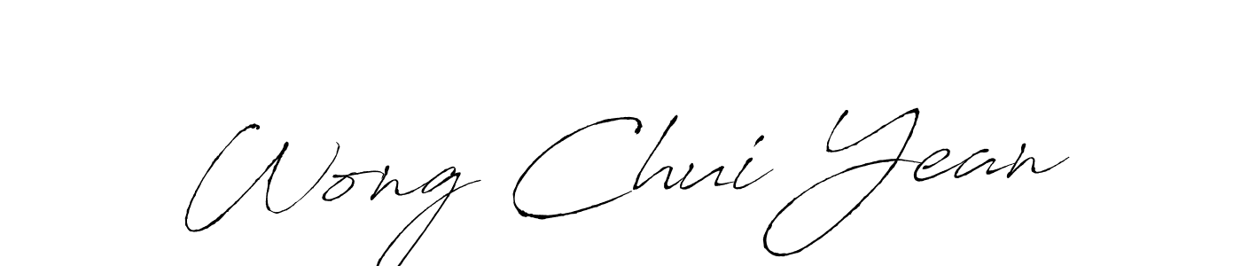 How to make Wong Chui Yean name signature. Use Antro_Vectra style for creating short signs online. This is the latest handwritten sign. Wong Chui Yean signature style 6 images and pictures png