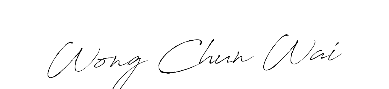 Create a beautiful signature design for name Wong Chun Wai. With this signature (Antro_Vectra) fonts, you can make a handwritten signature for free. Wong Chun Wai signature style 6 images and pictures png