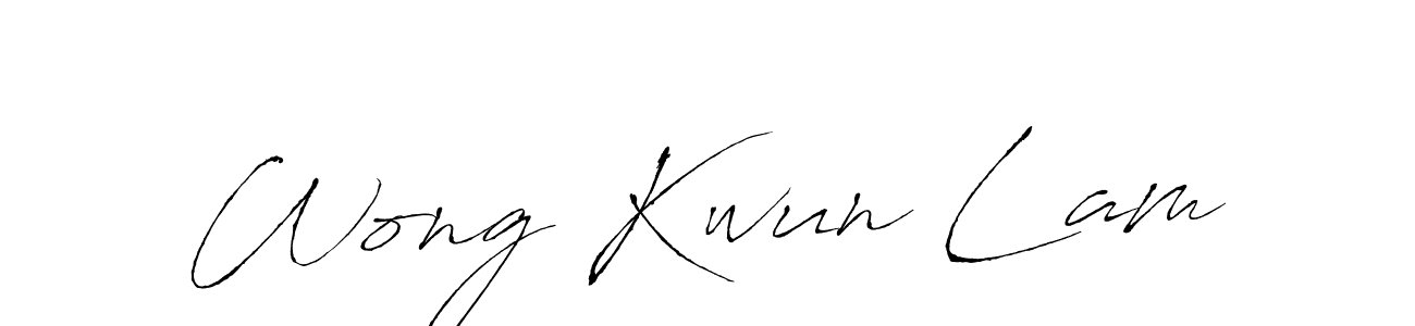 Make a beautiful signature design for name Wong Kwun Lam. With this signature (Antro_Vectra) style, you can create a handwritten signature for free. Wong Kwun Lam signature style 6 images and pictures png