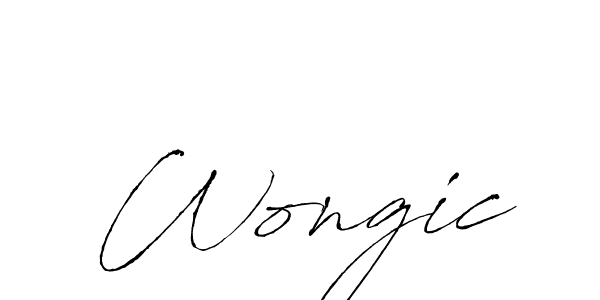 Use a signature maker to create a handwritten signature online. With this signature software, you can design (Antro_Vectra) your own signature for name Wongic. Wongic signature style 6 images and pictures png