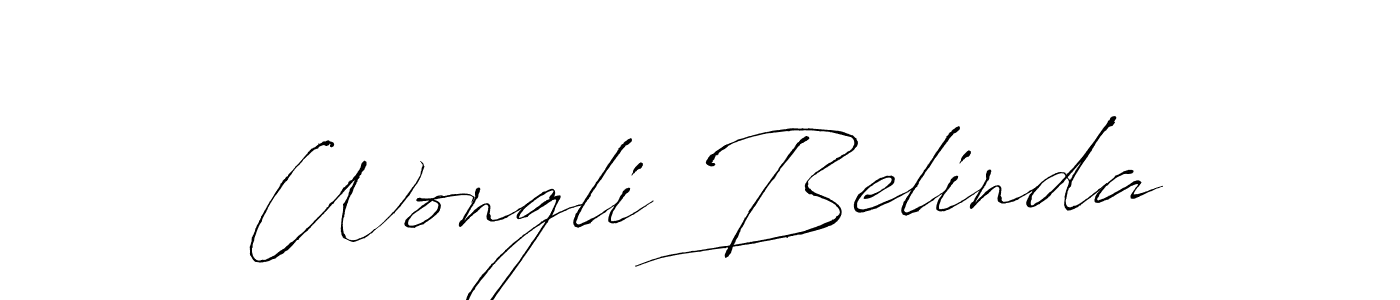 Design your own signature with our free online signature maker. With this signature software, you can create a handwritten (Antro_Vectra) signature for name Wongli Belinda. Wongli Belinda signature style 6 images and pictures png