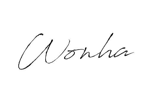 Also we have Wonha name is the best signature style. Create professional handwritten signature collection using Antro_Vectra autograph style. Wonha signature style 6 images and pictures png