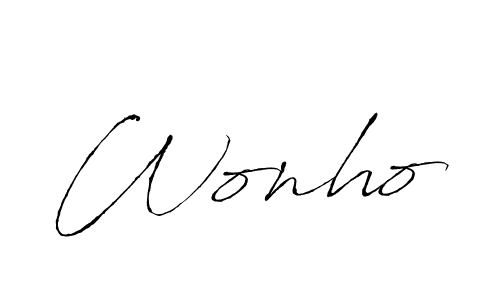 Make a beautiful signature design for name Wonho. With this signature (Antro_Vectra) style, you can create a handwritten signature for free. Wonho signature style 6 images and pictures png