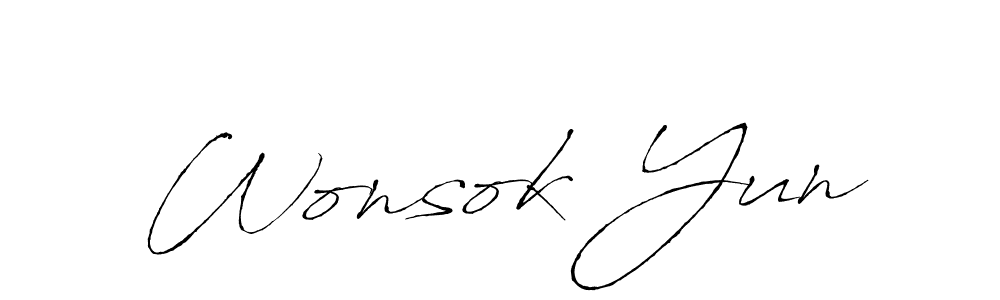 if you are searching for the best signature style for your name Wonsok Yun. so please give up your signature search. here we have designed multiple signature styles  using Antro_Vectra. Wonsok Yun signature style 6 images and pictures png