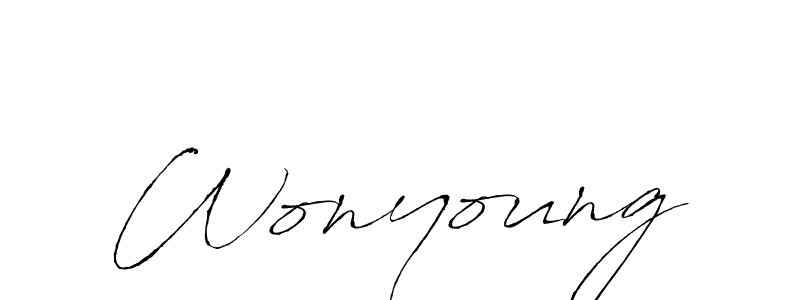 Antro_Vectra is a professional signature style that is perfect for those who want to add a touch of class to their signature. It is also a great choice for those who want to make their signature more unique. Get Wonyoung name to fancy signature for free. Wonyoung signature style 6 images and pictures png