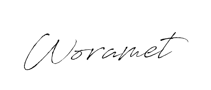 Make a beautiful signature design for name Woramet. With this signature (Antro_Vectra) style, you can create a handwritten signature for free. Woramet signature style 6 images and pictures png
