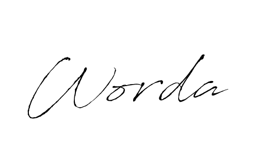 How to make Worda signature? Antro_Vectra is a professional autograph style. Create handwritten signature for Worda name. Worda signature style 6 images and pictures png