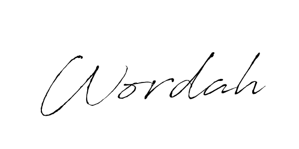 Create a beautiful signature design for name Wordah. With this signature (Antro_Vectra) fonts, you can make a handwritten signature for free. Wordah signature style 6 images and pictures png