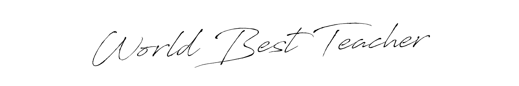Similarly Antro_Vectra is the best handwritten signature design. Signature creator online .You can use it as an online autograph creator for name World Best Teacher. World Best Teacher signature style 6 images and pictures png