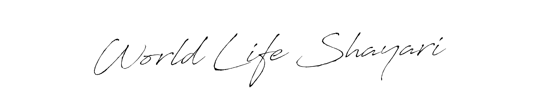 The best way (Antro_Vectra) to make a short signature is to pick only two or three words in your name. The name World Life Shayari include a total of six letters. For converting this name. World Life Shayari signature style 6 images and pictures png