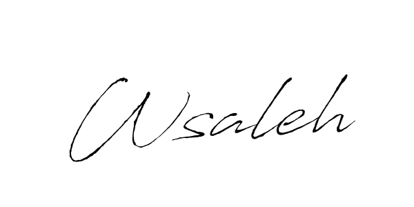 How to make Wsaleh signature? Antro_Vectra is a professional autograph style. Create handwritten signature for Wsaleh name. Wsaleh signature style 6 images and pictures png