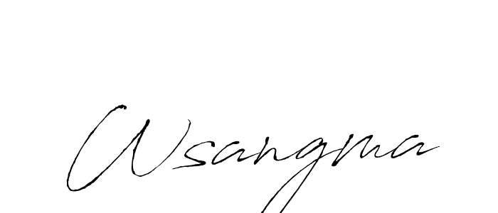 Design your own signature with our free online signature maker. With this signature software, you can create a handwritten (Antro_Vectra) signature for name Wsangma. Wsangma signature style 6 images and pictures png
