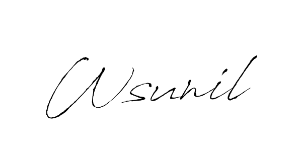 How to make Wsunil name signature. Use Antro_Vectra style for creating short signs online. This is the latest handwritten sign. Wsunil signature style 6 images and pictures png