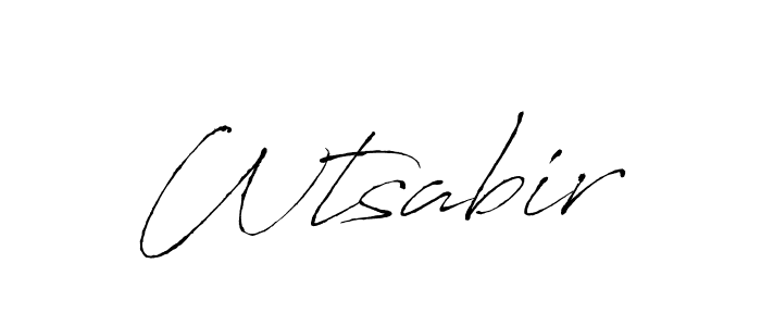 Design your own signature with our free online signature maker. With this signature software, you can create a handwritten (Antro_Vectra) signature for name Wtsabir. Wtsabir signature style 6 images and pictures png