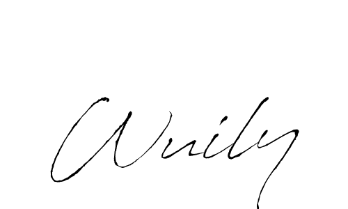 Make a beautiful signature design for name Wuily. With this signature (Antro_Vectra) style, you can create a handwritten signature for free. Wuily signature style 6 images and pictures png