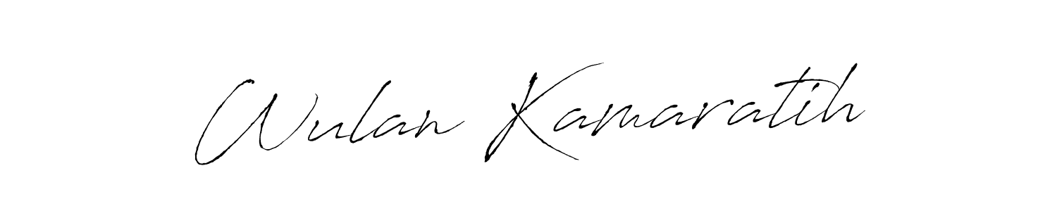 Make a beautiful signature design for name Wulan Kamaratih. With this signature (Antro_Vectra) style, you can create a handwritten signature for free. Wulan Kamaratih signature style 6 images and pictures png