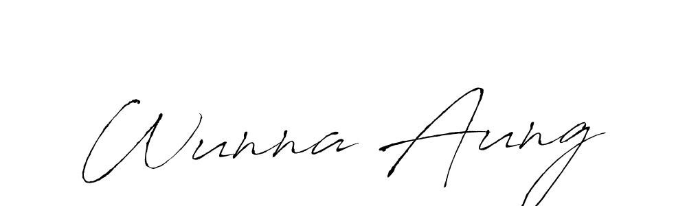 How to make Wunna Aung name signature. Use Antro_Vectra style for creating short signs online. This is the latest handwritten sign. Wunna Aung signature style 6 images and pictures png