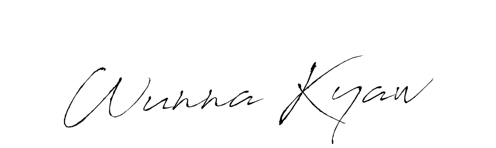 How to make Wunna Kyaw name signature. Use Antro_Vectra style for creating short signs online. This is the latest handwritten sign. Wunna Kyaw signature style 6 images and pictures png