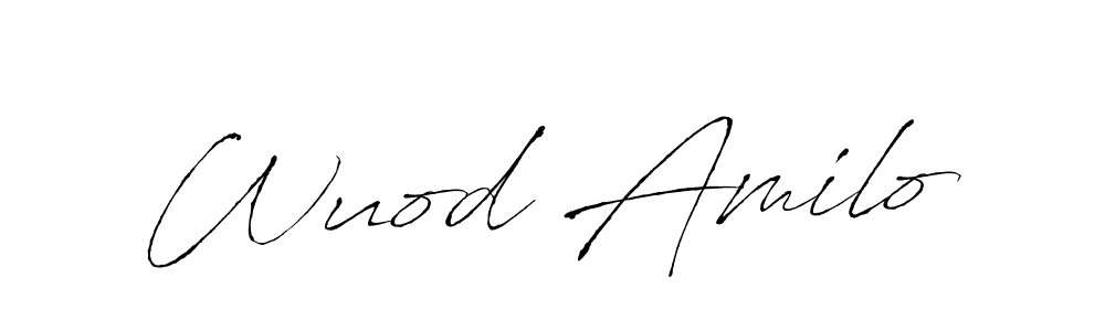 This is the best signature style for the Wuod Amilo name. Also you like these signature font (Antro_Vectra). Mix name signature. Wuod Amilo signature style 6 images and pictures png