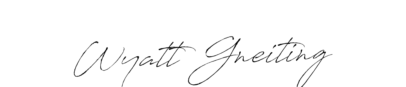 Design your own signature with our free online signature maker. With this signature software, you can create a handwritten (Antro_Vectra) signature for name Wyatt Gneiting. Wyatt Gneiting signature style 6 images and pictures png