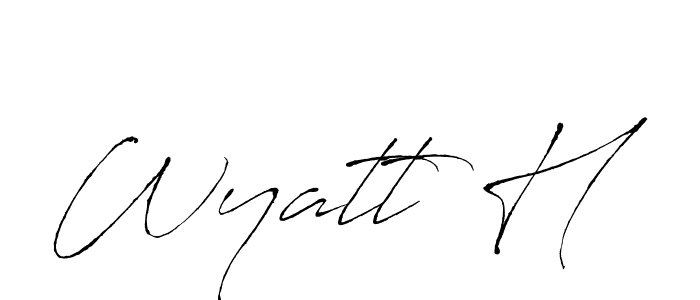 Use a signature maker to create a handwritten signature online. With this signature software, you can design (Antro_Vectra) your own signature for name Wyatt H. Wyatt H signature style 6 images and pictures png