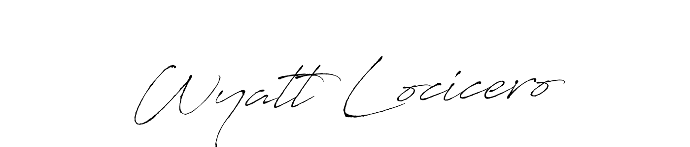 Make a beautiful signature design for name Wyatt Locicero. With this signature (Antro_Vectra) style, you can create a handwritten signature for free. Wyatt Locicero signature style 6 images and pictures png