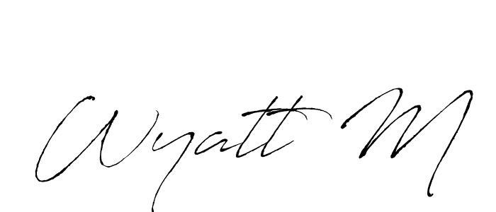 Also You can easily find your signature by using the search form. We will create Wyatt M name handwritten signature images for you free of cost using Antro_Vectra sign style. Wyatt M signature style 6 images and pictures png