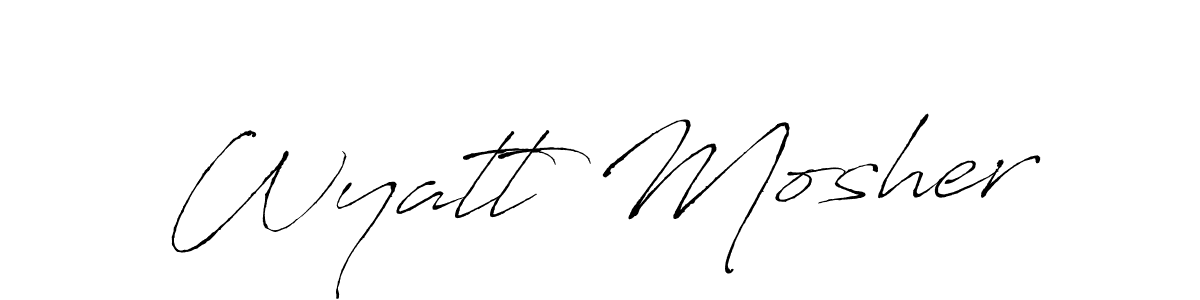 How to make Wyatt Mosher name signature. Use Antro_Vectra style for creating short signs online. This is the latest handwritten sign. Wyatt Mosher signature style 6 images and pictures png