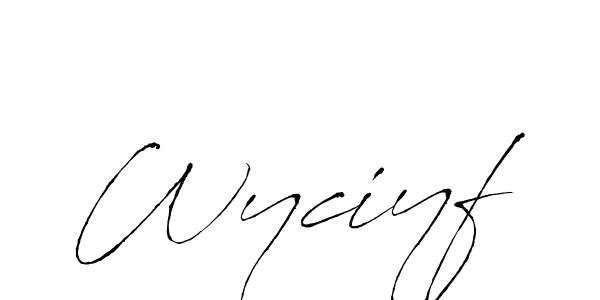 Antro_Vectra is a professional signature style that is perfect for those who want to add a touch of class to their signature. It is also a great choice for those who want to make their signature more unique. Get Wyciyf name to fancy signature for free. Wyciyf signature style 6 images and pictures png