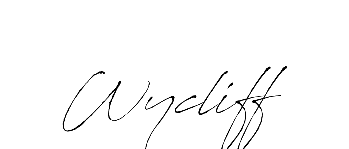 Design your own signature with our free online signature maker. With this signature software, you can create a handwritten (Antro_Vectra) signature for name Wycliff. Wycliff signature style 6 images and pictures png