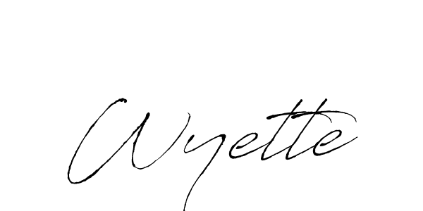 How to make Wyette name signature. Use Antro_Vectra style for creating short signs online. This is the latest handwritten sign. Wyette signature style 6 images and pictures png