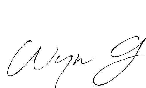 Wyn G stylish signature style. Best Handwritten Sign (Antro_Vectra) for my name. Handwritten Signature Collection Ideas for my name Wyn G. Wyn G signature style 6 images and pictures png