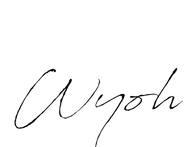 Create a beautiful signature design for name Wyoh. With this signature (Antro_Vectra) fonts, you can make a handwritten signature for free. Wyoh signature style 6 images and pictures png
