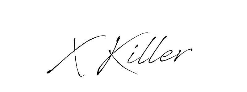 Similarly Antro_Vectra is the best handwritten signature design. Signature creator online .You can use it as an online autograph creator for name X Killer. X Killer signature style 6 images and pictures png