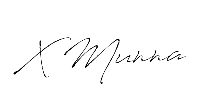 Make a beautiful signature design for name X Munna. With this signature (Antro_Vectra) style, you can create a handwritten signature for free. X Munna signature style 6 images and pictures png