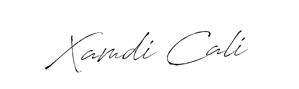 How to make Xamdi Cali name signature. Use Antro_Vectra style for creating short signs online. This is the latest handwritten sign. Xamdi Cali signature style 6 images and pictures png