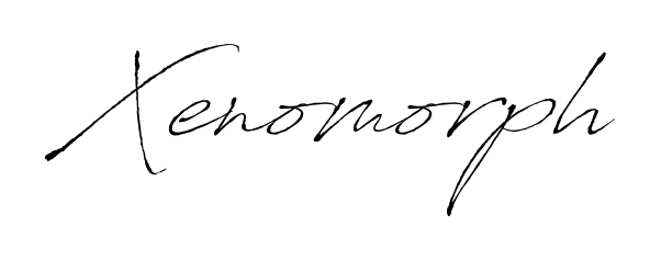 Personalize your online presence with Xenomorph signature rendered in elegant Antro_Vectra font. Great for website footers and blogs. Xenomorph signature style 6 images and pictures png