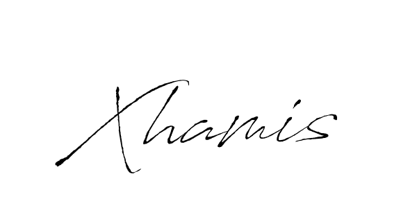 Make a beautiful signature design for name Xhamis. With this signature (Antro_Vectra) style, you can create a handwritten signature for free. Xhamis signature style 6 images and pictures png