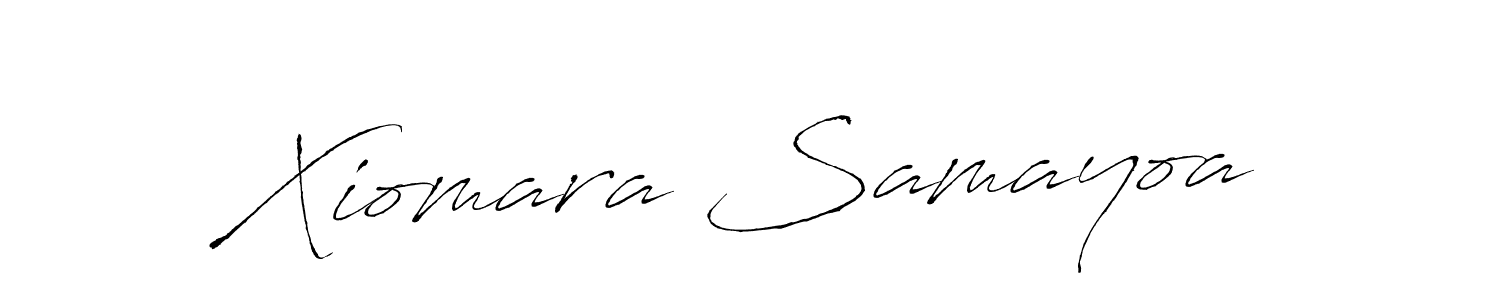 How to make Xiomara Samayoa name signature. Use Antro_Vectra style for creating short signs online. This is the latest handwritten sign. Xiomara Samayoa signature style 6 images and pictures png