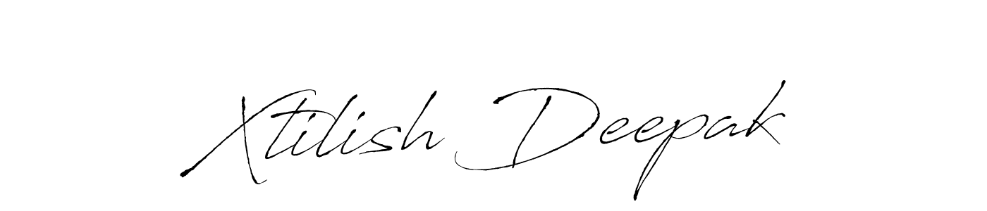 Create a beautiful signature design for name Xtilish Deepak. With this signature (Antro_Vectra) fonts, you can make a handwritten signature for free. Xtilish Deepak signature style 6 images and pictures png