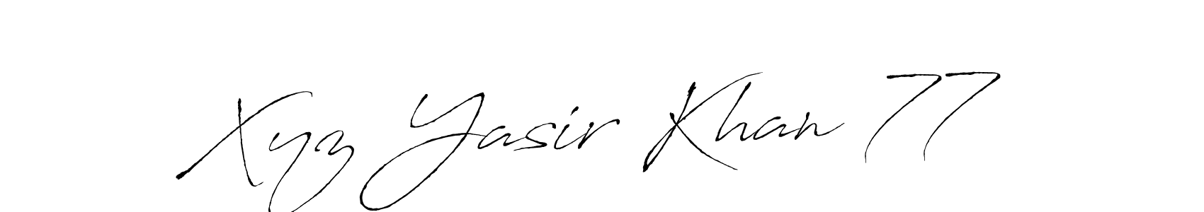 Use a signature maker to create a handwritten signature online. With this signature software, you can design (Antro_Vectra) your own signature for name Xyz Yasir Khan 77. Xyz Yasir Khan 77 signature style 6 images and pictures png