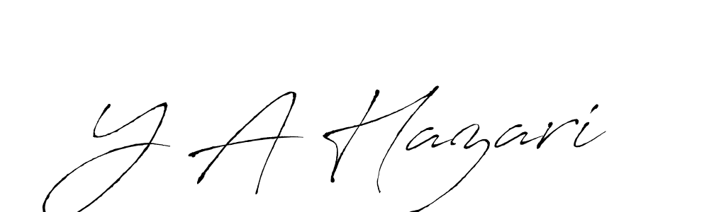 Also we have Y A Hazari name is the best signature style. Create professional handwritten signature collection using Antro_Vectra autograph style. Y A Hazari signature style 6 images and pictures png