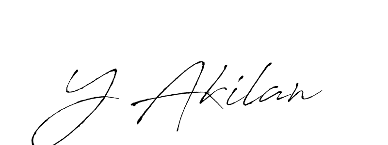 How to make Y Akilan name signature. Use Antro_Vectra style for creating short signs online. This is the latest handwritten sign. Y Akilan signature style 6 images and pictures png