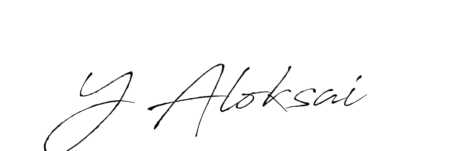 How to make Y Aloksai name signature. Use Antro_Vectra style for creating short signs online. This is the latest handwritten sign. Y Aloksai signature style 6 images and pictures png