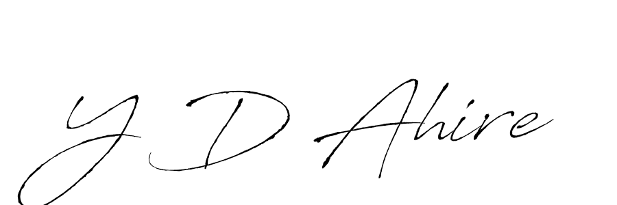 How to make Y D Ahire name signature. Use Antro_Vectra style for creating short signs online. This is the latest handwritten sign. Y D Ahire signature style 6 images and pictures png